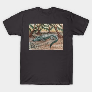 Alligator lurking in the swamp T-Shirt